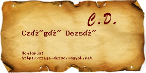 Czégé Dezső névjegykártya