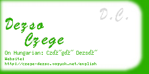 dezso czege business card
